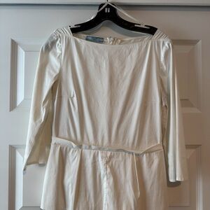Ann Taylor Cream Long Sleeve Dress
